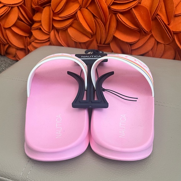❣️🆕Nautica Pink, White & Multi Color Stripe Slides❣️ - Picture 5 of 7